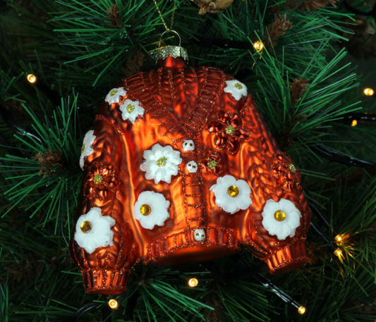 Kerst ornament Cardigan met Bloemen - Kersten