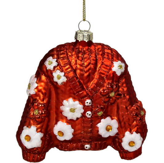 Kerst ornament Cardigan met Bloemen - Kersten