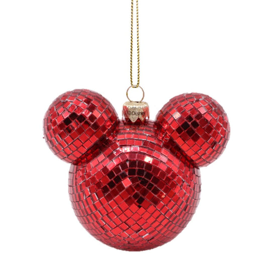 Kerstbal Disney Mickey Mouse discobal rood - Disney