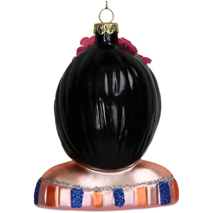 Kerst ornament Lady fashion blauwe bril - Kersten