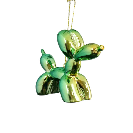 Kerst ornament Ballon hond Multicolour groen/goud - Kurt S. Adler